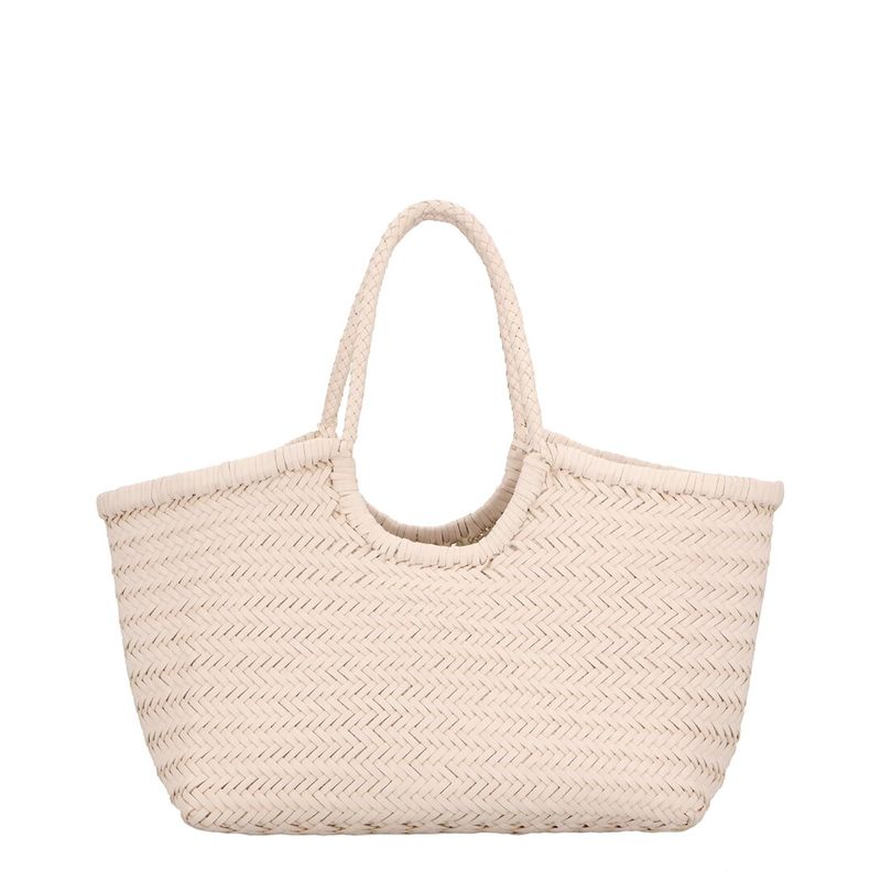 Dragon Diffusion Big Nantucket Leather Shoulder Bag, Beige